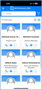HR Directory 365 Mobile Version - Contact List