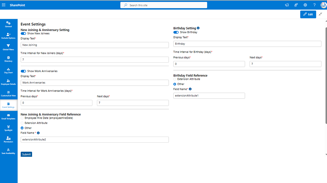 Events, Engagement & Analytics Dashboard Screenshot