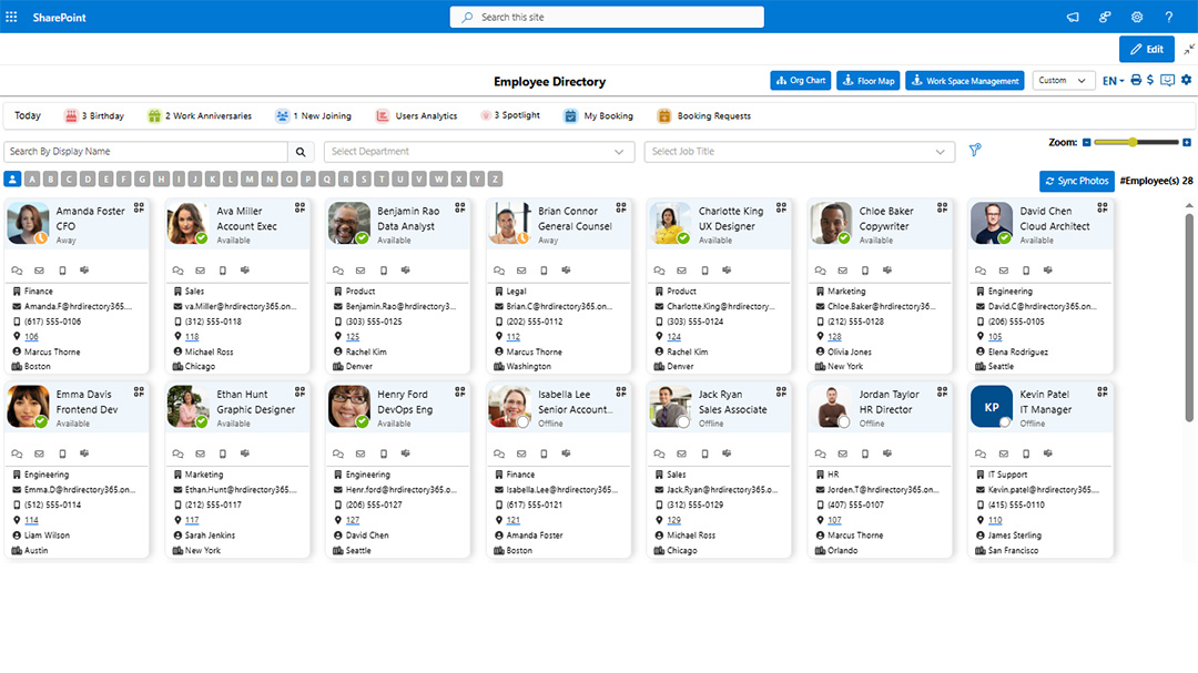 HR Directory 365 Screenshot