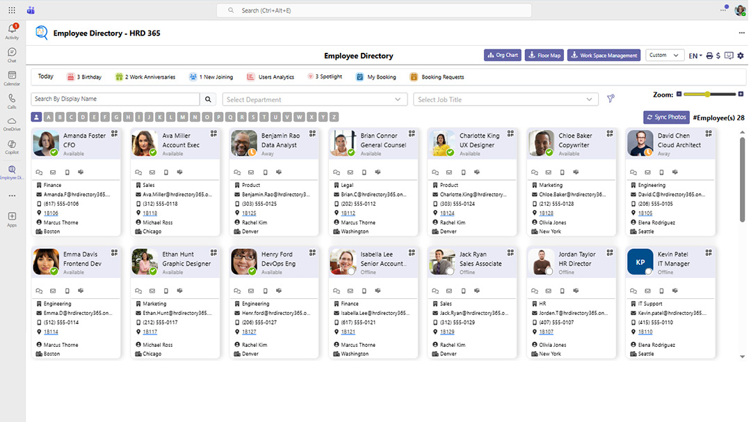 HR Directory 365 Screenshot