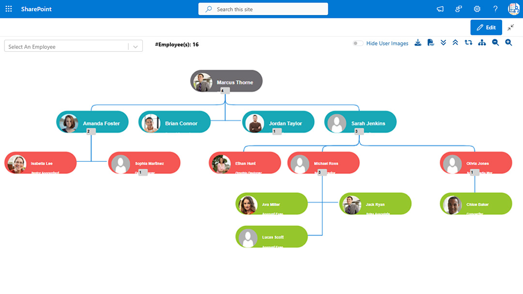 Organization Chart Screenshot