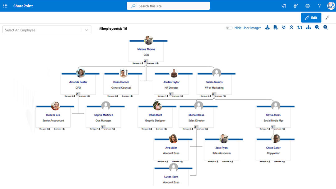 Organization Chart Screenshot
