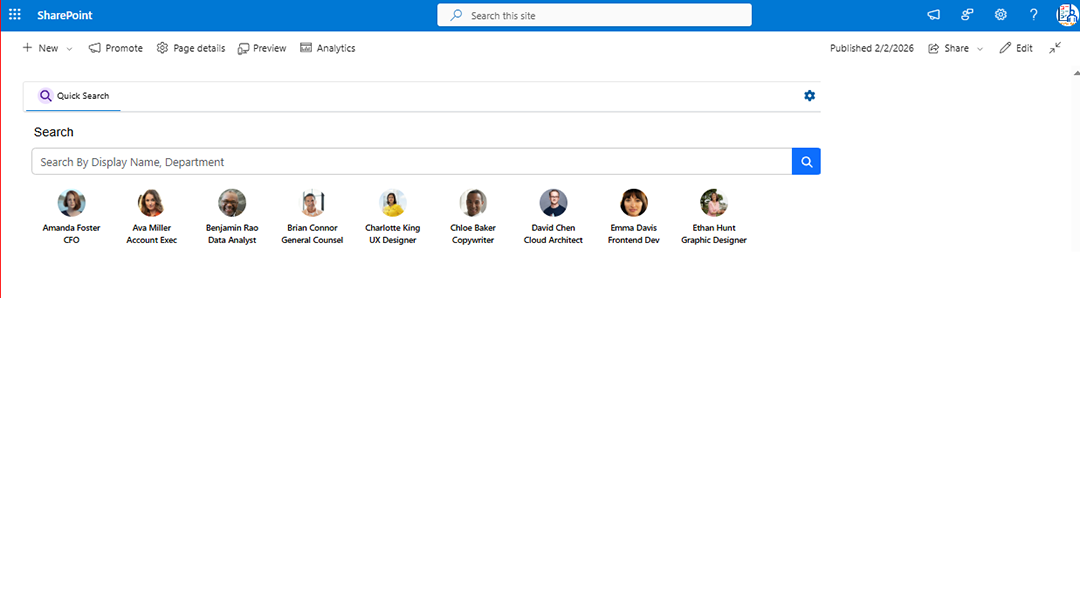 Quick Search Web Part Screenshot