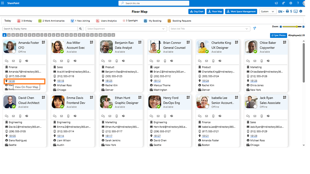 Virtual Floor Map & Seat Booking Screenshot