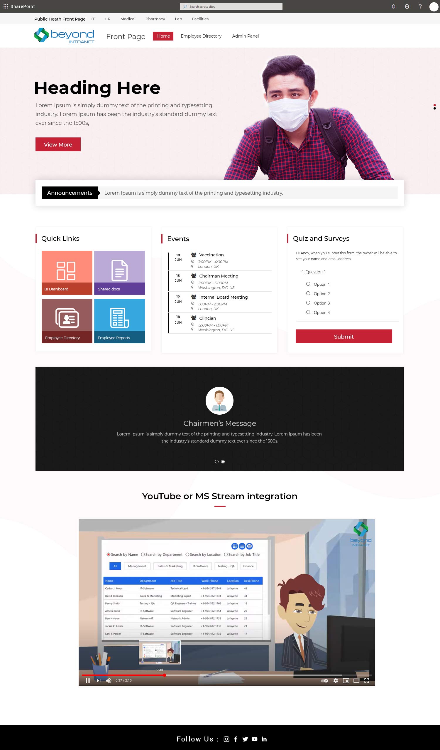 sharepoint intranet design
